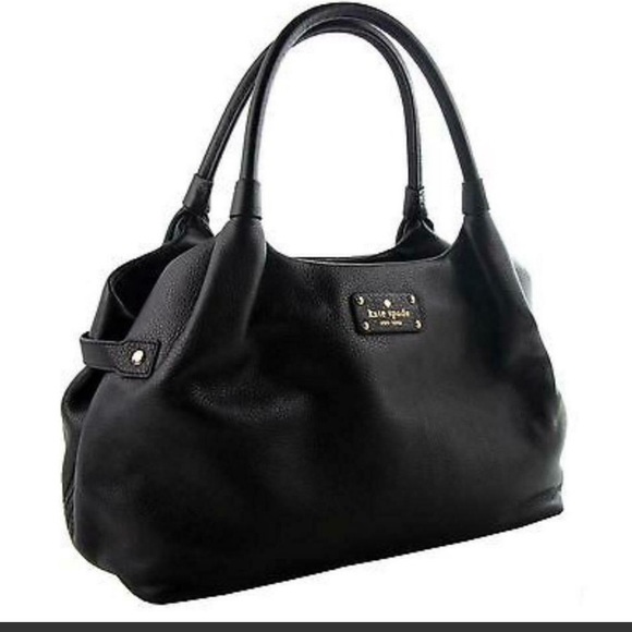 Kate Spade Stevie Berkshire Road Large Top Zip Black Leather Satchel Bag - Picture 3 of 12